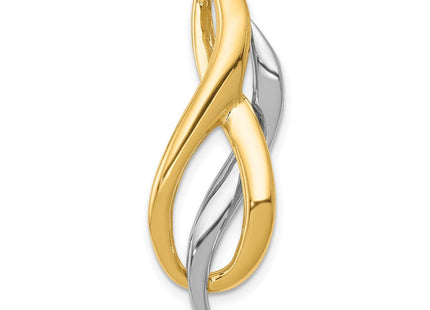 14k Two-tone Slide Fits up to Regular/ Fancy or Reversible Omega (Style SL582)