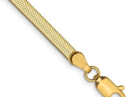 14K Silky Herringbone with Lobster Clasp Bracelet (Style SLK025-7)