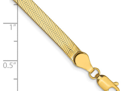 14K Silky Herringbone with Lobster Clasp Bracelet (Style SLK040-7)