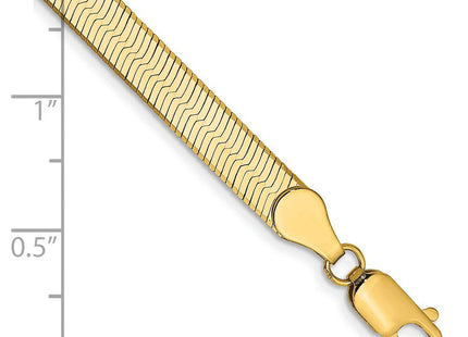14K Silky Herringbone with Lobster Clasp Bracelet (Style SLK050-7)