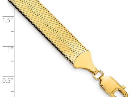 14K Silky Herringbone with Lobster Clasp Bracelet (Style SLK100-7)