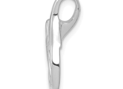 14k White Gold Polished Slide Fits up to Regular/ Fancy or Reversible Omega (Style SLW125)