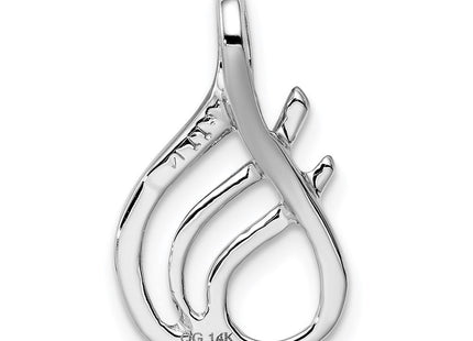 14k White Gold Polished Slide Fits up to Regular/ Fancy or Reversible Omega (Style SLW125)