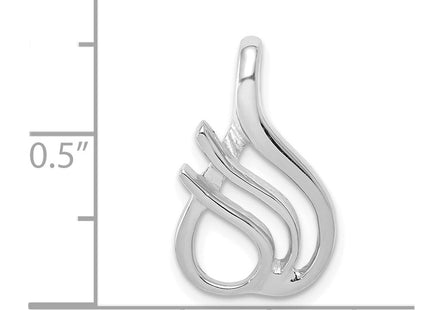 14k White Gold Polished Slide Fits up to Regular/ Fancy or Reversible Omega (Style SLW125)