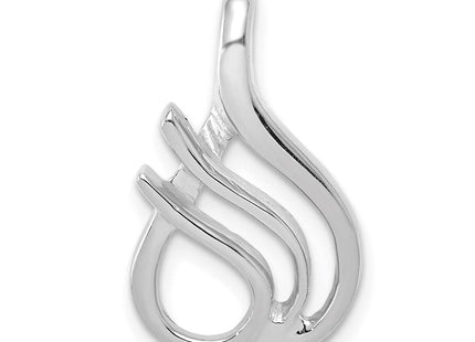 14k White Gold Polished Slide Fits up to Regular/ Fancy or Reversible Omega (Style SLW125)