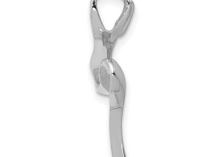 14k White Gold Polished Slide Fits up to Regular/ Fancy or Reversible Omega (Style SLW13)