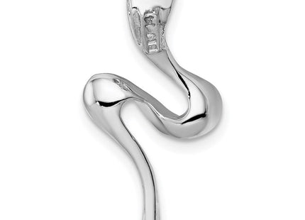 14k White Gold Polished Slide Fits up to Regular/ Fancy or Reversible Omega (Style SLW13)