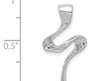 14k White Gold Polished Slide Fits up to Regular/ Fancy or Reversible Omega (Style SLW13)