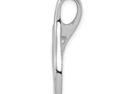 14k White Gold Polished Slide Fits up to Regular/ Fancy or Reversible Omega (Style SLW139)