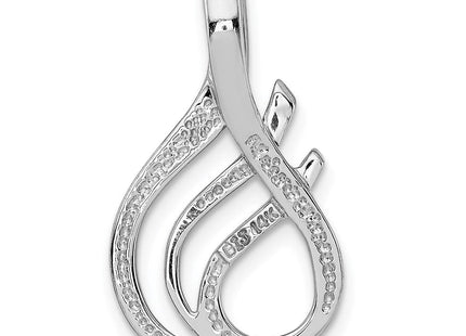 14k White Gold Polished Slide Fits up to Regular/ Fancy or Reversible Omega (Style SLW139)
