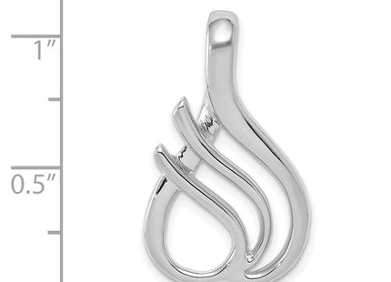 14k White Gold Polished Slide Fits up to Regular/ Fancy or Reversible Omega (Style SLW139)