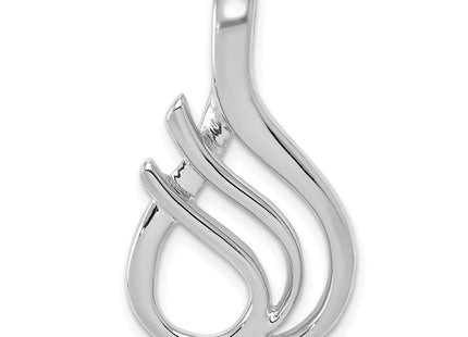 14k White Gold Polished Slide Fits up to Regular/ Fancy or Reversible Omega (Style SLW139)