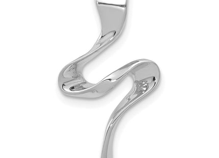14k White Gold Polished Slide Fits up to Regular/ Fancy or Reversible Omega (Style SLW13)