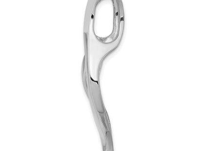 14k White Gold Polished Slide Fits up to Regular/ Fancy or Reversible Omega (Style SLW142)