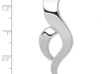14k White Gold Polished Slide Fits up to Regular/ Fancy or Reversible Omega (Style SLW142)