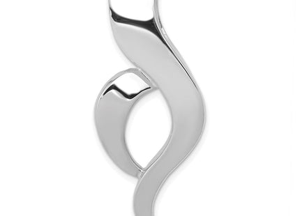 14k White Gold Polished Slide Fits up to Regular/ Fancy or Reversible Omega (Style SLW142)
