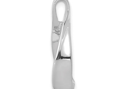14k White Gold Polished Slide Fits up to Regular/ Fancy or Reversible Omega (Style SLW16)