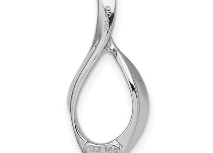 14k White Gold Polished Slide Fits up to Regular/ Fancy or Reversible Omega (Style SLW16)
