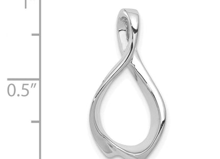 14k White Gold Polished Slide Fits up to Regular/ Fancy or Reversible Omega (Style SLW16)