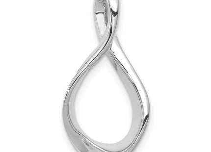 14k White Gold Polished Slide Fits up to Regular/ Fancy or Reversible Omega (Style SLW16)