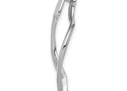 14k White Gold Polished Slide Fits up to Regular/ Fancy or Reversible Omega (Style SLW21)