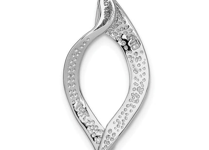 14k White Gold Polished Slide Fits up to Regular/ Fancy or Reversible Omega (Style SLW21)