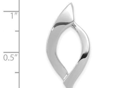 14k White Gold Polished Slide Fits up to Regular/ Fancy or Reversible Omega (Style SLW21)