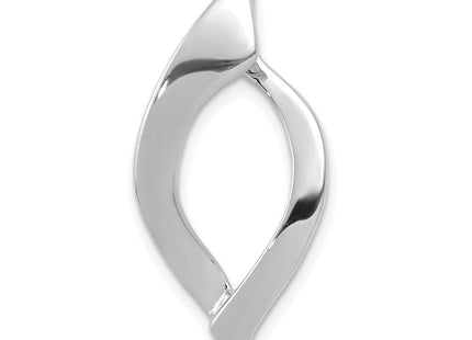 14k White Gold Polished Slide Fits up to Regular/ Fancy or Reversible Omega (Style SLW21)