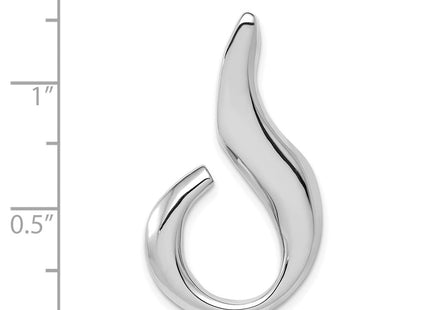 14k White Gold Polished Slide Fits up to Regular/Fancy/Reversible Omega (Style SLW248)