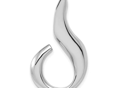 14k White Gold Polished Slide Fits up to Regular/Fancy/Reversible Omega (Style SLW248)
