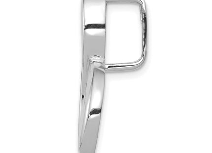 14k White Gold Polished Slide Fits up to Regular/ Fancy or Reversible Omega (Style SLW254)