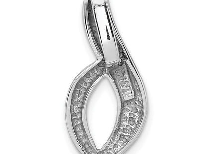 14k White Gold Polished Slide Fits up to Regular/ Fancy or Reversible Omega (Style SLW254)