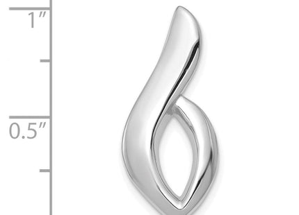 14k White Gold Polished Slide Fits up to Regular/ Fancy or Reversible Omega (Style SLW254)