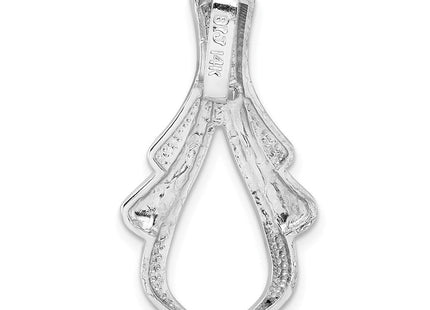 14k White Gold Polished Slide Fits up to Regular/ Fancy or Reversible Omega (Style SLW255)