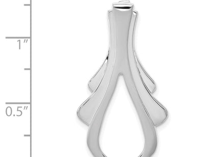 14k White Gold Polished Slide Fits up to Regular/ Fancy or Reversible Omega (Style SLW255)
