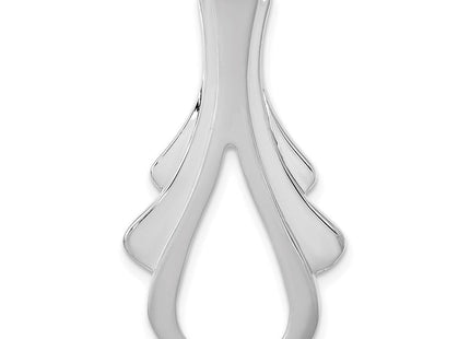 14k White Gold Polished Slide Fits up to Regular/ Fancy or Reversible Omega (Style SLW255)