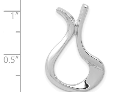 14k White Gold Polished Slide Fits up to Regular/ Fancy or Reversible Omega (Style SLW265)