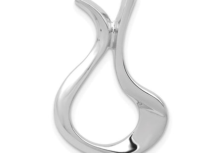 14k White Gold Polished Slide Fits up to Regular/ Fancy or Reversible Omega (Style SLW265)