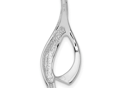 14k White Gold Polished Slide Fits up to Regular/ Fancy or Reversible Omega (Style SLW270)