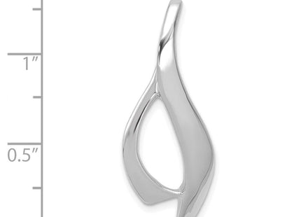 14k White Gold Polished Slide Fits up to Regular/ Fancy or Reversible Omega (Style SLW270)