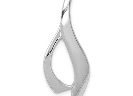 14k White Gold Polished Slide Fits up to Regular/ Fancy or Reversible Omega (Style SLW270)
