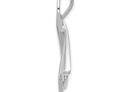 14k White Gold Polished Slide Fits up to Regular/ Fancy or Reversible Omega (Style SLW271)