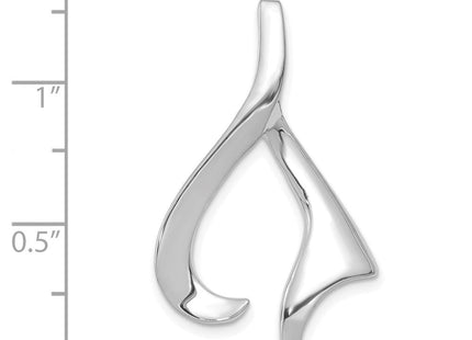 14k White Gold Polished Slide Fits up to Regular/ Fancy or Reversible Omega (Style SLW271)