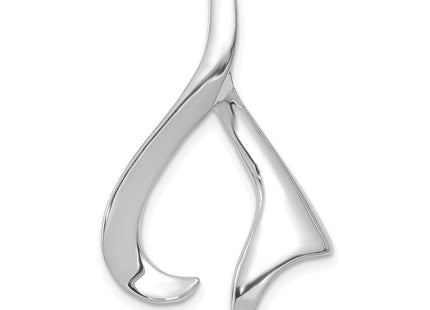 14k White Gold Polished Slide Fits up to Regular/ Fancy or Reversible Omega (Style SLW271)