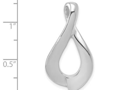 14k White Gold Polished Slide Fits up to Regular/ Fancy or Reversible Omega (Style SLW273)