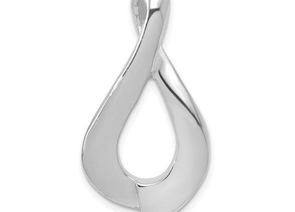 14k White Gold Polished Slide Fits up to Regular/ Fancy or Reversible Omega (Style SLW273)