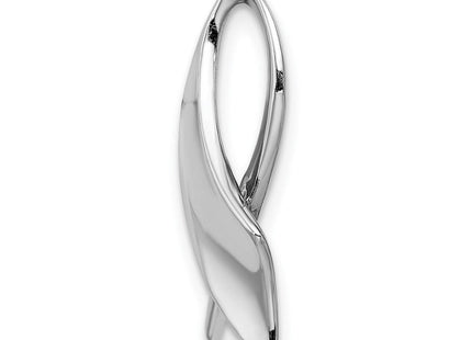 14k White Gold Polished Slide Fits up to Regular/ Fancy or Reversible Omega (Style SLW274)