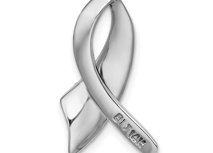 14k White Gold Polished Slide Fits up to Regular/ Fancy or Reversible Omega (Style SLW274)