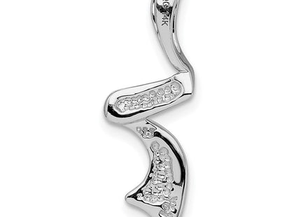14k White Gold Polished Slide Fits up to Regular/ Fancy or Reversible Omega (Style SLW276)
