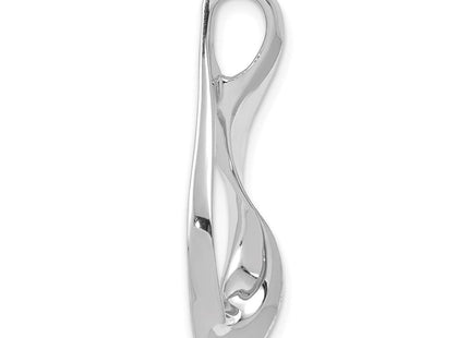 14k White Gold Polished Slide Fits up to Regular/ Fancy or Reversible Omega (Style SLW78)